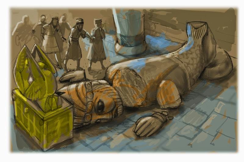 Dagon, ne pouvant tenir devant l’arche de Dieu